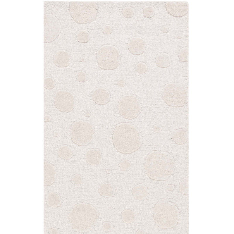 Tapis ivoire en laine / coton touffeté à la main Jennaka, Rectangle 4 pi x 6 pi