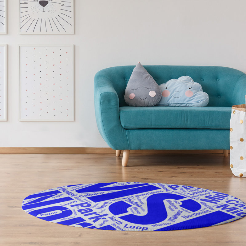 Chenille Indoor Rug, Round 5'