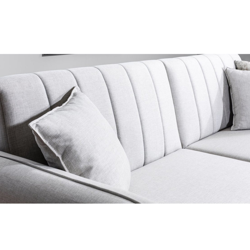 Ensemble de salon inclinable 2 pièces Oritz, 100 % lin crème