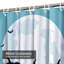 Rideau de douche d'Halloween citrouille pleine lune avec 12 crochets-1167922080