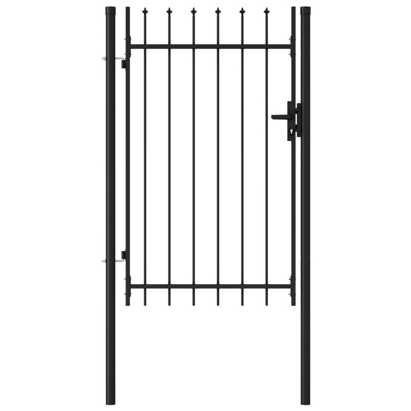Upminster 200.66cm H x 99.06cm W Black Metal Gate