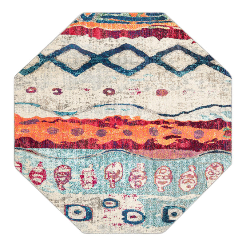 Washable Indoor Rug, Octagon 5'3" x 5'3"