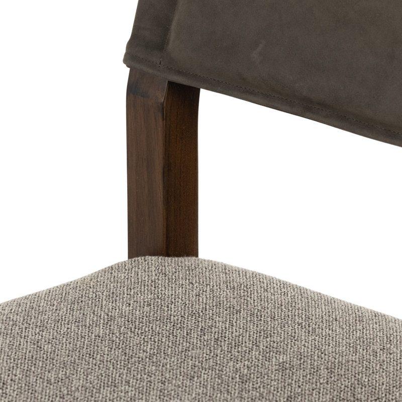 Ferris Stool, Bar Stool (29.92" Seat Height), Tulsa Ink/Nubuck Charcoal Rayon/Viscose/Leather, Antique Sable