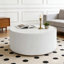Table basse moderne en cuir fritté clair