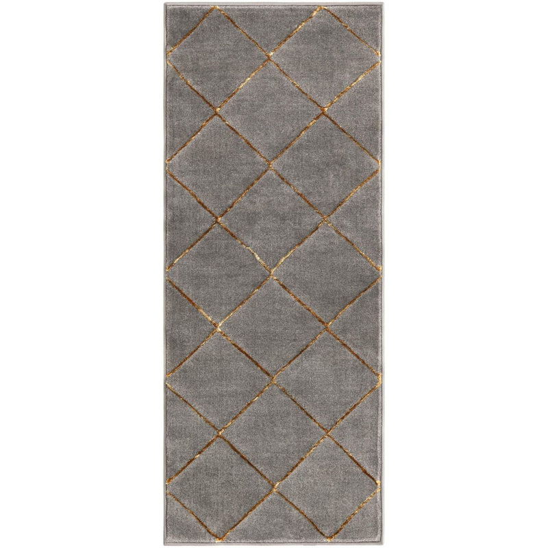 Gris contemporain et gris Etowah, Tapis de couloir 2 pi x 5 pi 1 po