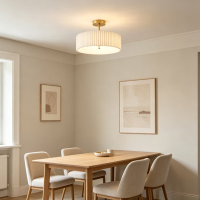 Plafonnier semi-encastré 18 lumières 4 pouces, abat-jour en tissu en forme de fleur
