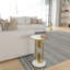 Table de bout avec plateau rond en marbre Keyjuan