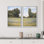 «Wildflower Meadow Landscape with Trees», reproduction d'art sur toile encadrée 2 pièces
