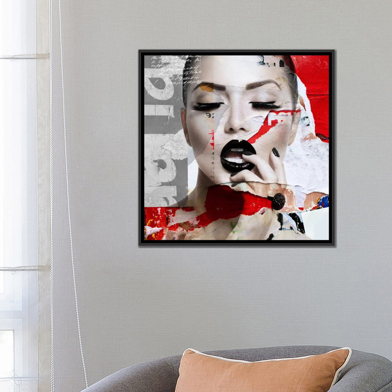 «Absolument Beautiful I», impression sur toile, H 18 po x l 18 po x P 1,5 po, Toile avec cadre flottant noir, Pas de tapis