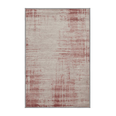 Machine Washable Abstract Gray Area Rug