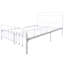 Structure de lit en métal blanc pour lit grand, tête de lit de style victorien et lit plateforme robuste et durable, style, rangement rapide