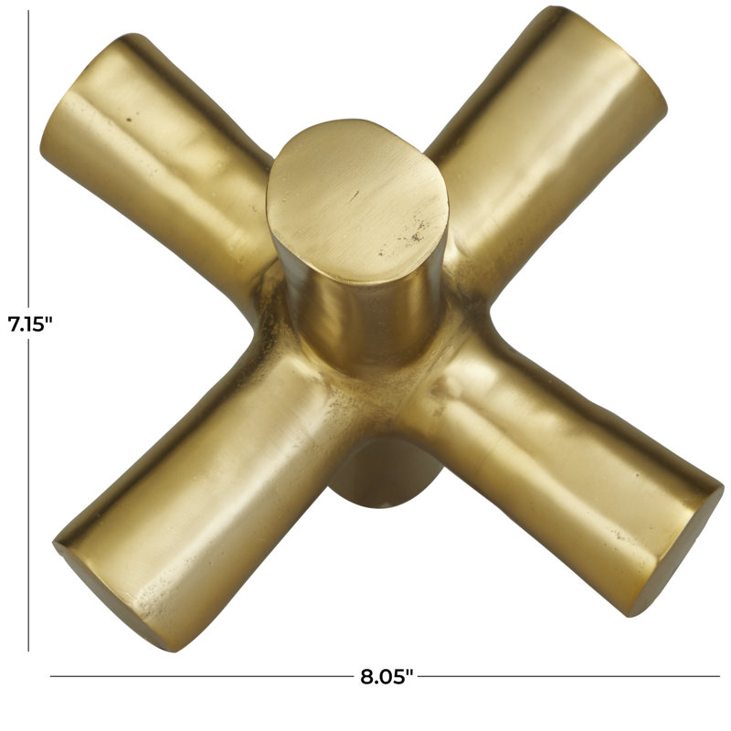 Sculpture en aluminium et aluminium Jack, Or, H 7,15 po x l 8,05 po x P 9 po