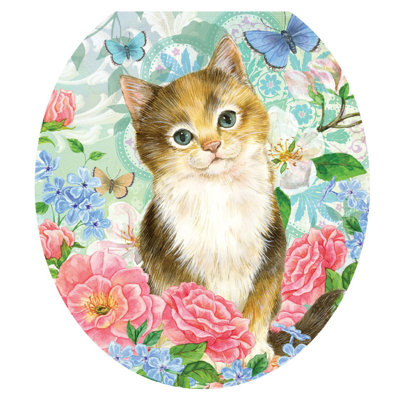 Décalcomanie de siège de toilette chat doux chaton - housse de couvercle en vinyle statique