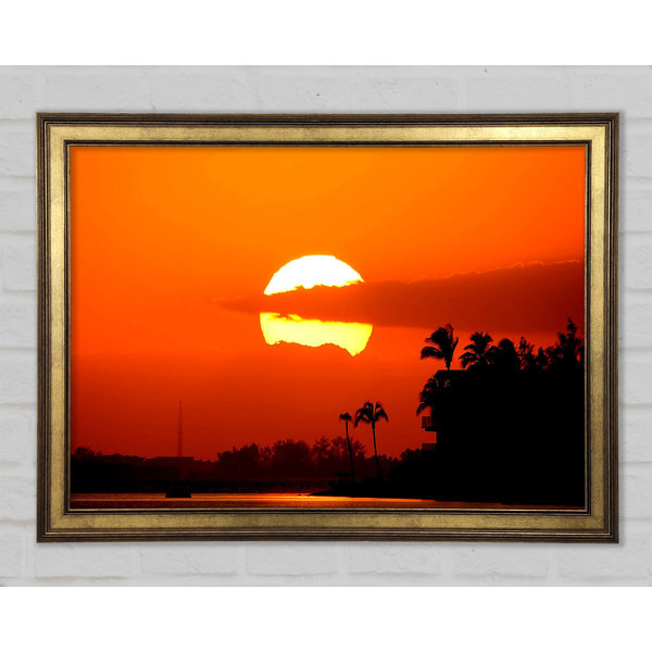 Ebern Designs Huge Round Sun In The Sky - Single Picture Frame Print ...