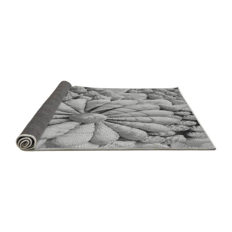 Tapis décoratif grise Hopson, Rond 3 pi