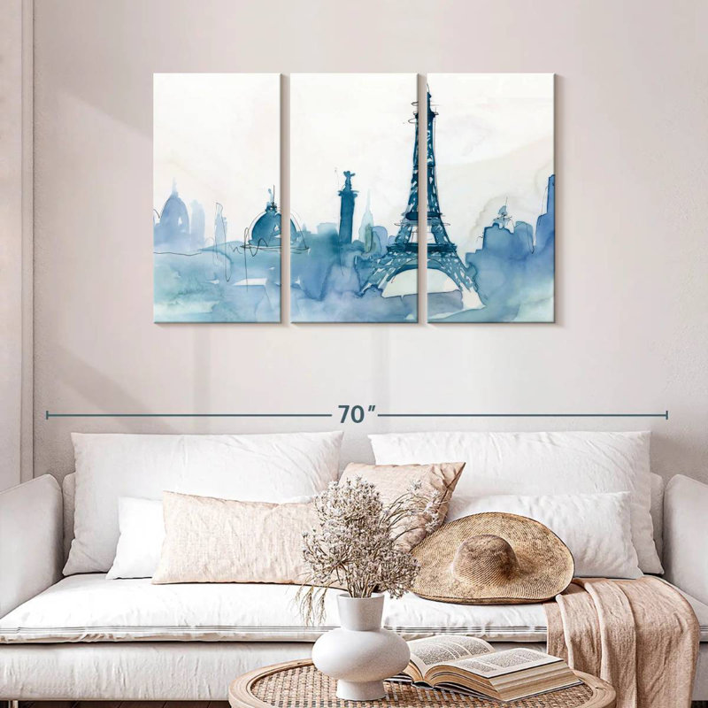 Rorry Ocean Blue Paris, 28" H x 45" W