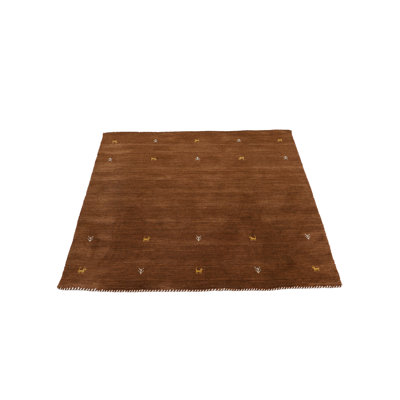 Handwoven Wool Gabbeh Uni Brown Rug