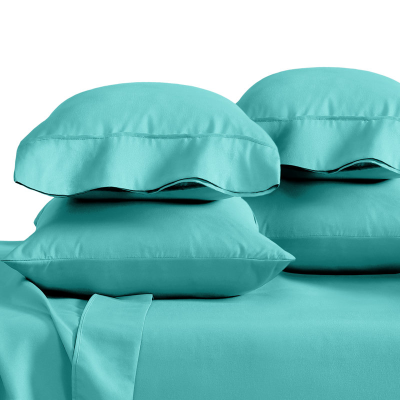 Ultra-Soft Microfiber Pillowcase, Turquoise, 4 King Pillowcases
