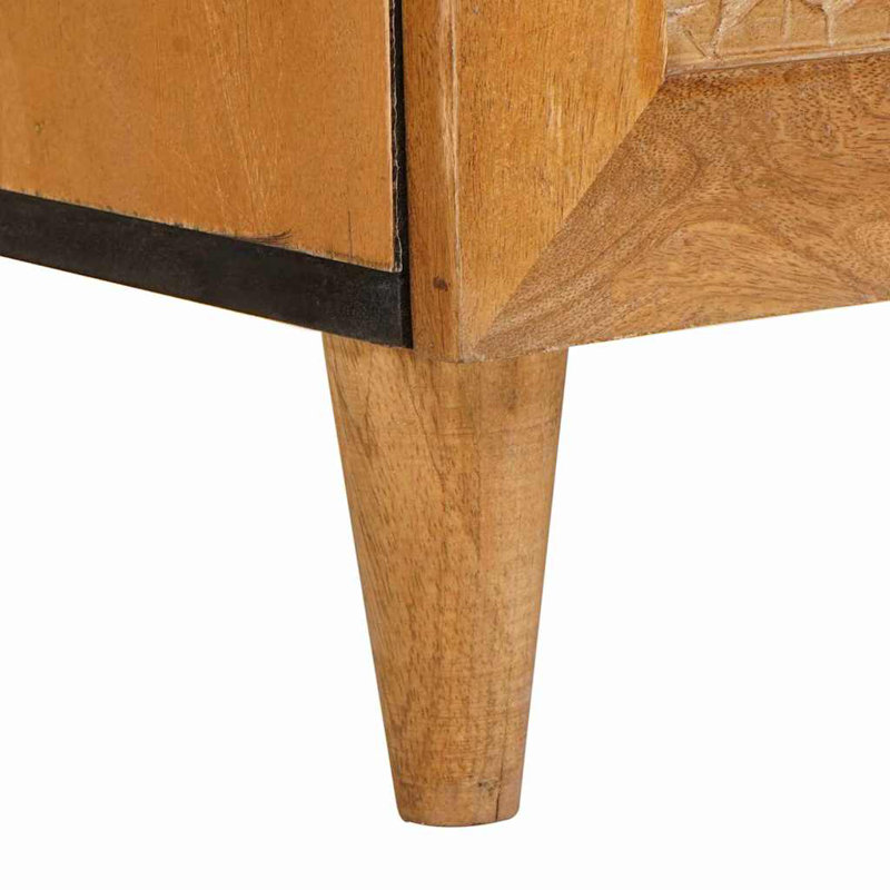 50cm W Solid Wood Bedside Table, Light Brown
