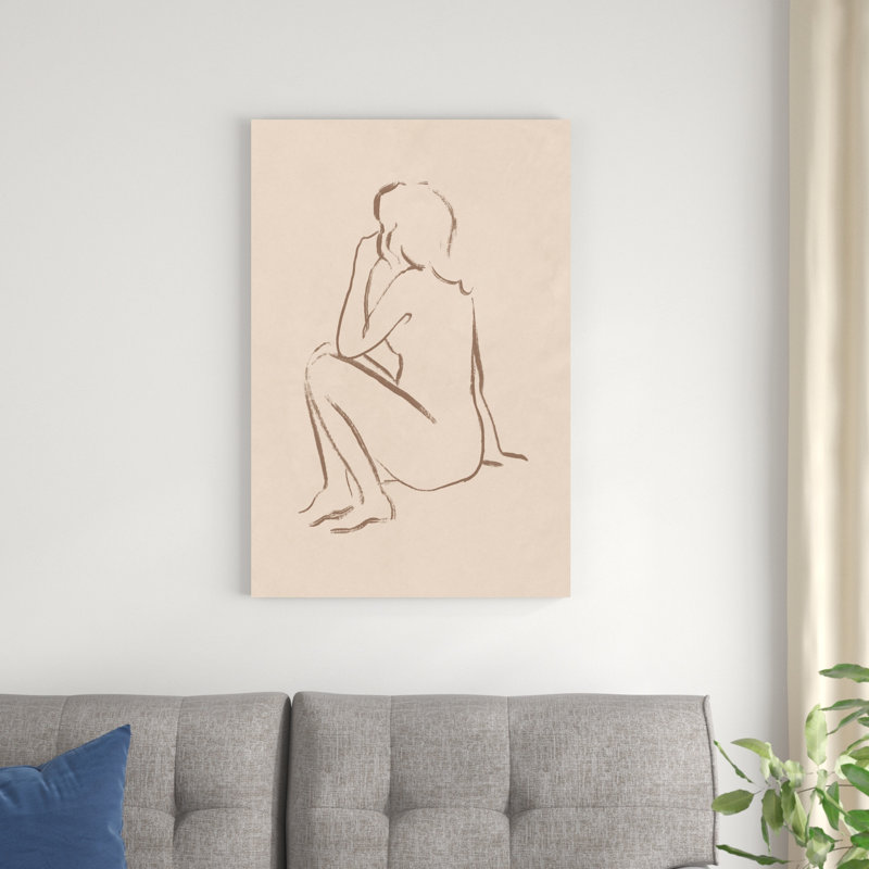 Pose esquissée II, H 30 po x l 20 po x P 1,25 po
