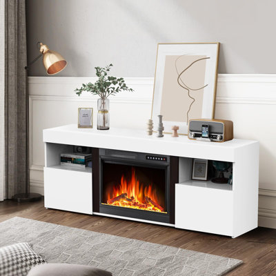 TV Stand for TVs up to 55" with Fireplace Included