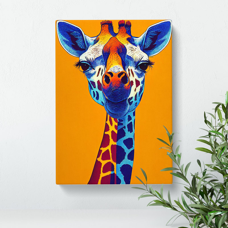 Expressive Giraffe - Wrapped Canvas, 50cm H x 35cm W x 3cm D