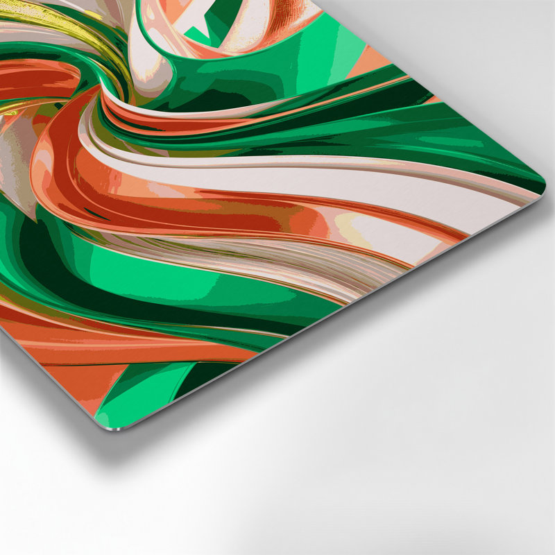 Digital Abstraction 85 Beige Metal Wall Art, 14" H x 11" W