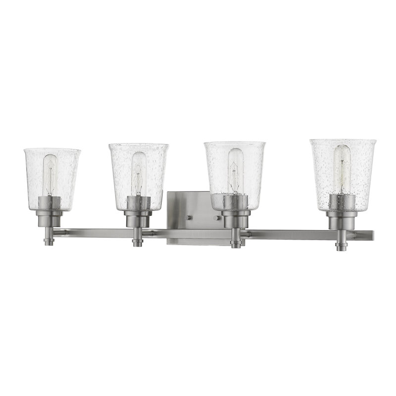 Éclairage de salle de bain à intensité variable 4 lumières Masham, Nickel brossé