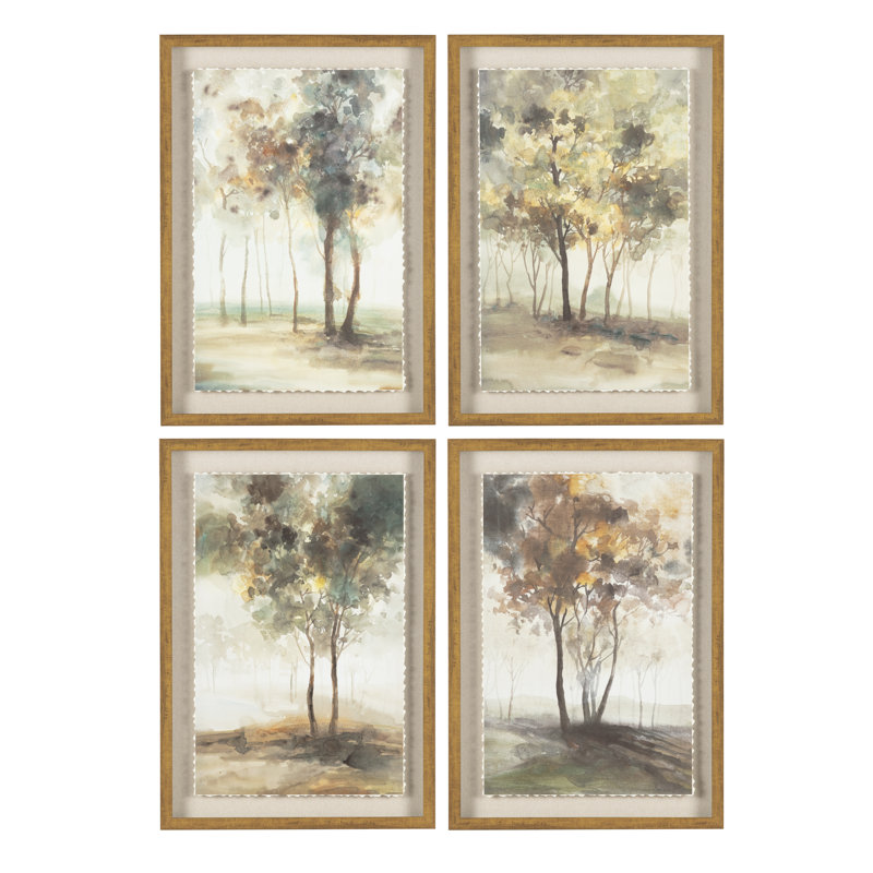 Indian Summer 4-Piece Landscape Framed Print Set