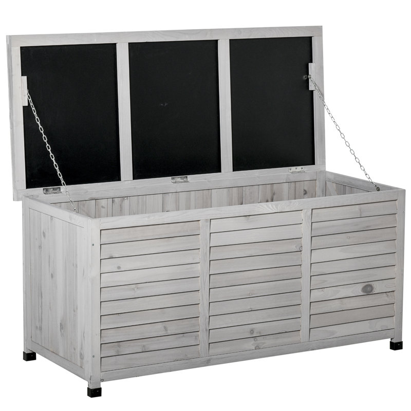 Boîte de rangement en bois 75 gallons Outsunny