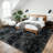 8x10 ft Tie-dyed Black Grey Shag Rugs for Living Room, Soft Non-Slip Fluffy Shagg Plush Bedroom Carpet, Large Area Rug for Nursery Kids Dorm Home Decor-1187734580