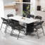 Ensemble de chaises pliantes en plastique empilables (ensemble de 6)-1580216809