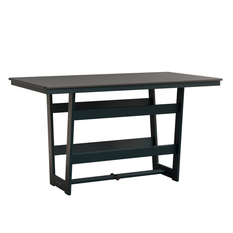 Table de bar rectangulaire de 70 po Berlin Gardens Hudson, Acier inoxydable martelé, Baie