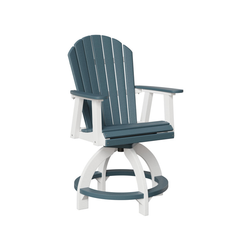 Chaise de comptoir pivotante Comfo, Blanc / Gris ardoise