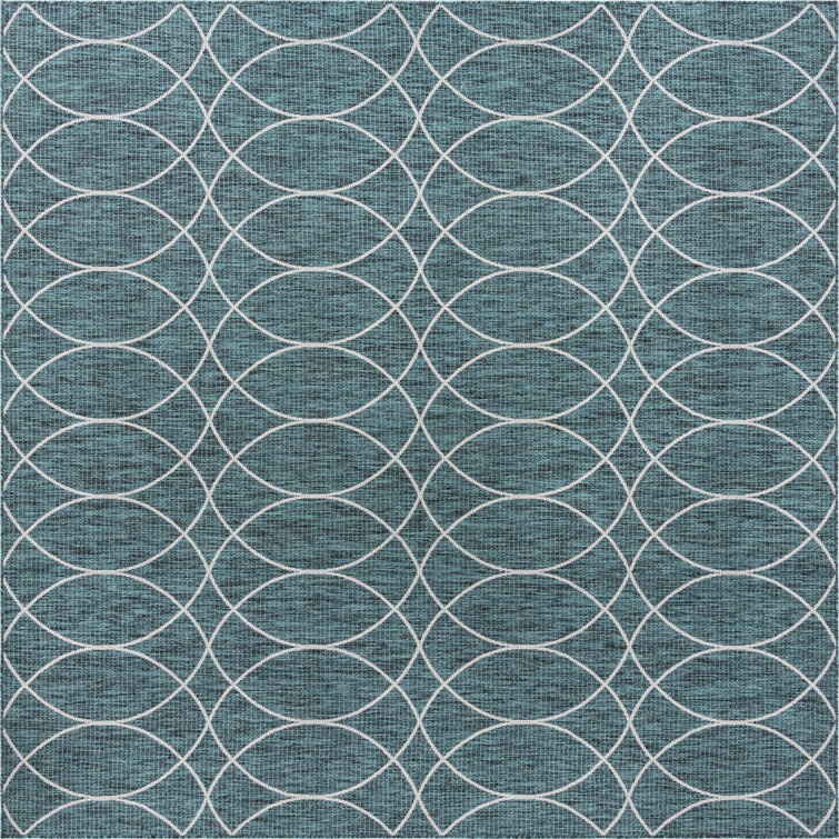 Teal Gitter Indoor/Outdoor Trellis Rug