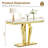 46.8" Console Table With Faux Marble Top & Stainless Steel Frame-1017690025