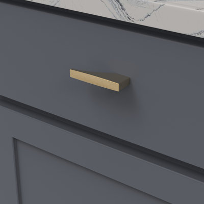 Channel Collection Knob - 3" x 1/2 " Cabinet Knob Brushed Golden Brass - Contemporary Hardware for Drawers & Cabinets