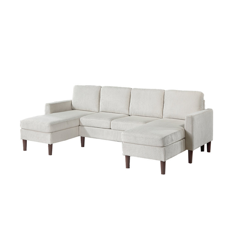 Ensemble modulaire 3 pièces en velours côtelé, Velours côtelé beige