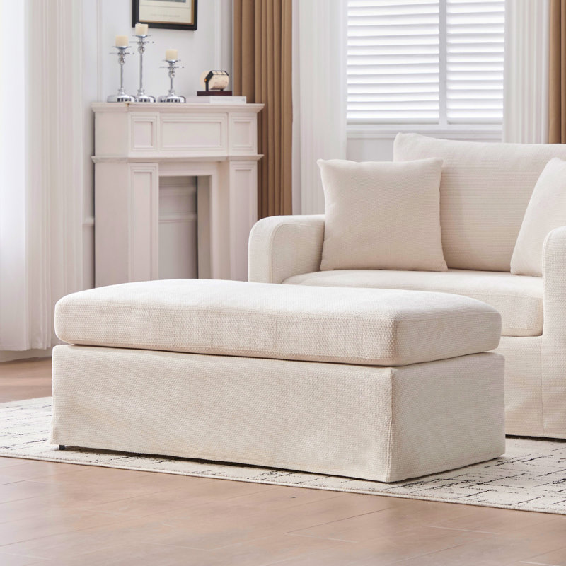 Fauteuil d'appoint rembourré en chenille 43,9 po Chenbay, Beige, Beige