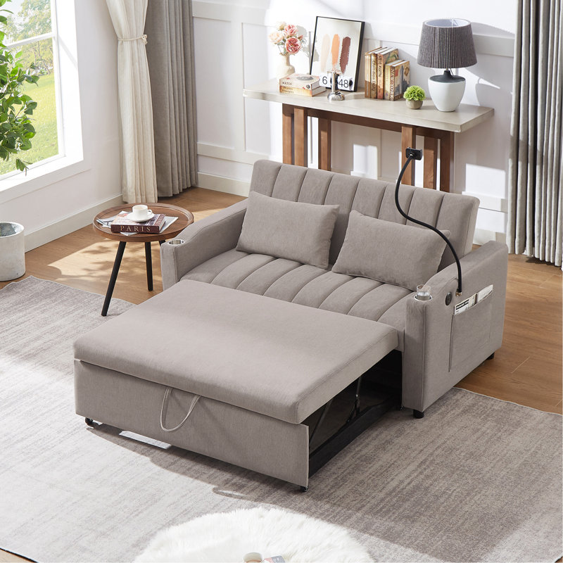 Canapé-lit convertible 55,9 po, Gris clair
