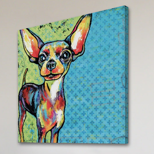 " Chihuahua Pop Art " by Stephanie Gerace, 32" H x 32" W x 1.5" D