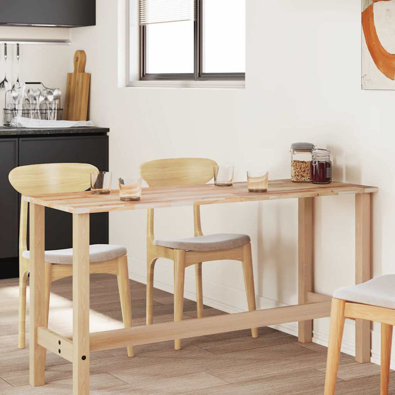  Table Top Rectangular Solid Wood Acacia, 2cm H x 140cm W x 60cm D, Light Brown