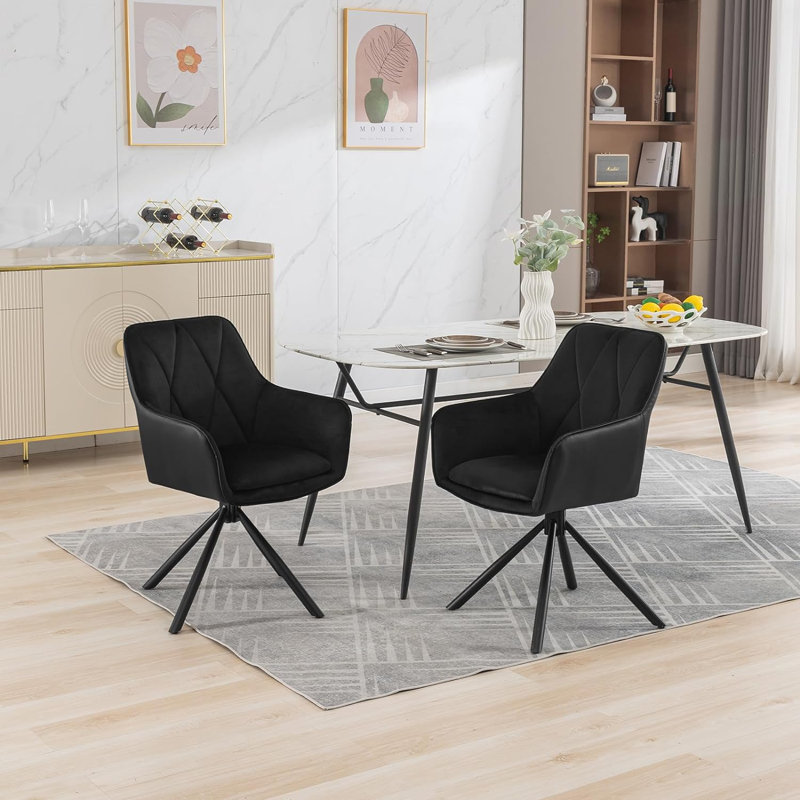 Sourya Dining Chair Set, Black