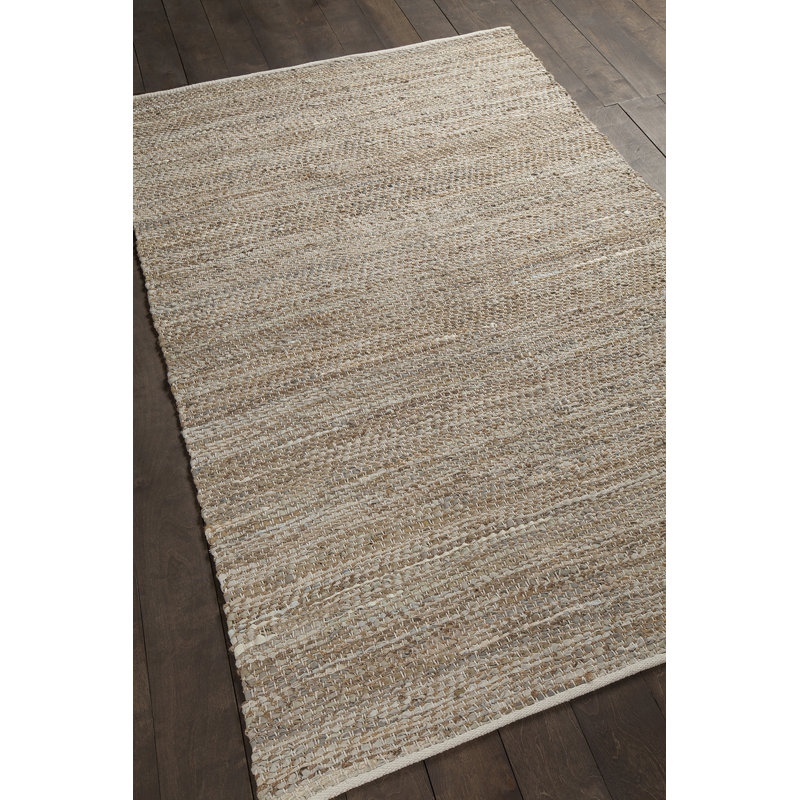 Tapis de surface beige tissé à la main Polito, Rectangle 5 pi x 7 pi 6 po