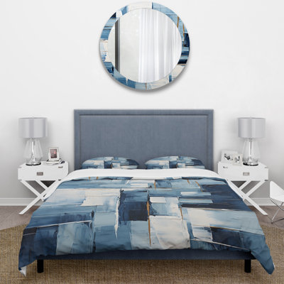 Ensemble de housse de couette Blue and White Nautical Shapes VI - Coastal Minimalisme
