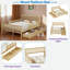 Lit plateforme en bois avec garde-corps et 2 tiroirs de rangement-323029541