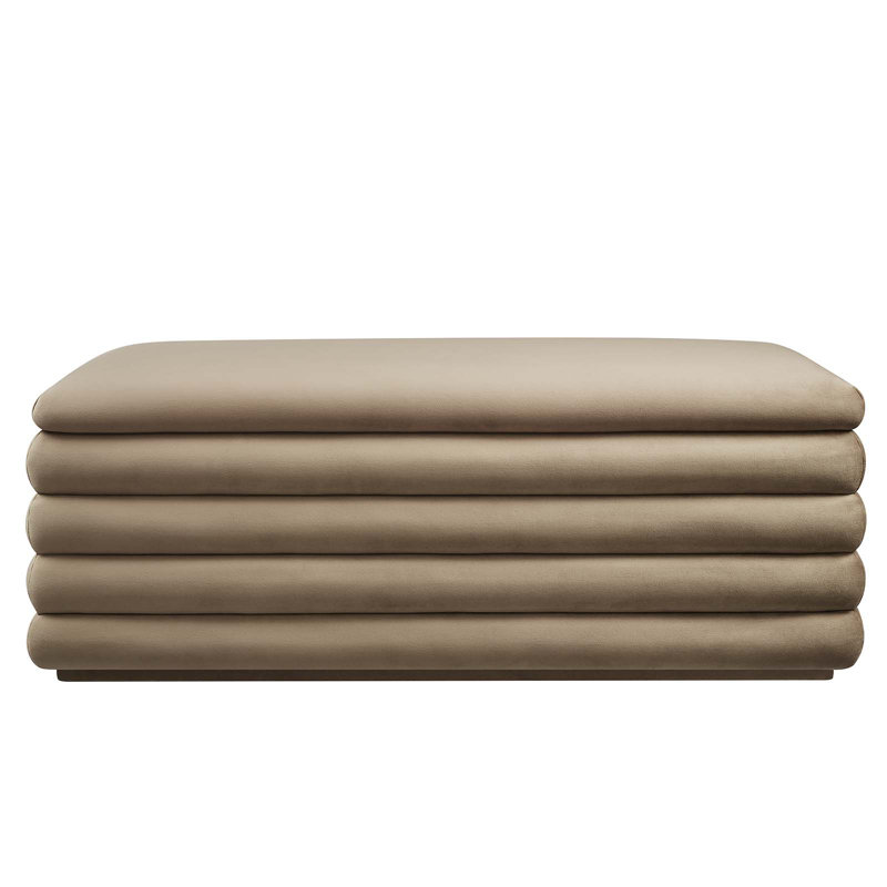 Banc de rangement Modway Mezzo, Velours performance taupe