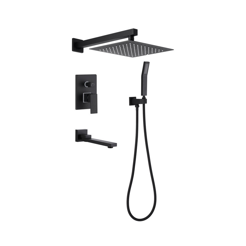Tub Shower System, Pressure Balance Shower System 10” Rainfall Tub And Shower Faucet With Reserve Valve