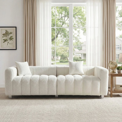 87.4-inch cloud sofa, the medieval cloud sofa in the living room, a large-sized fabric three-seater
