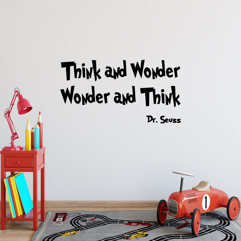 Adhésif décoratif "pense et wonder, wonder et pensons dr seuss quot", Noir